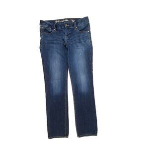 Express Straight Slim Women's size 0P Dark Wash Blue Denim jeans